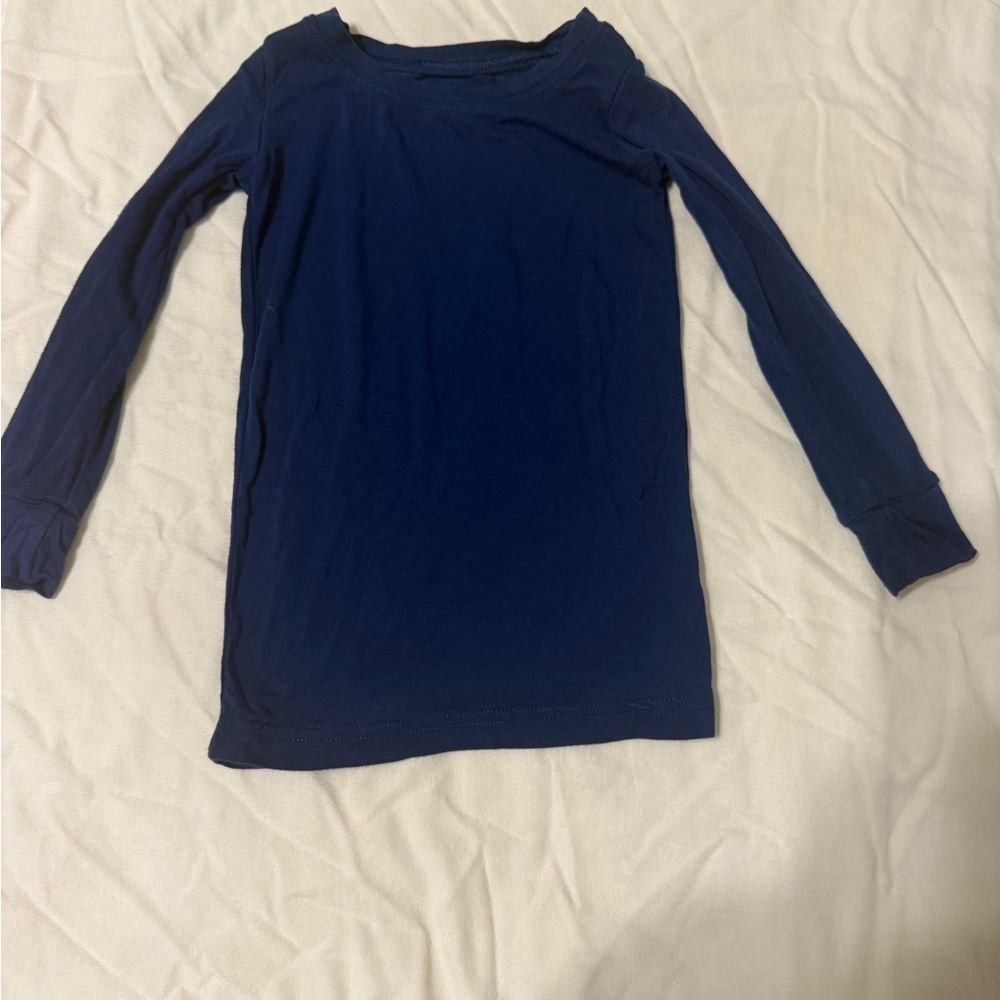Little Sleepies Navy Blue Long Sleeve Kids Pajama Set - Picture 3 of 6